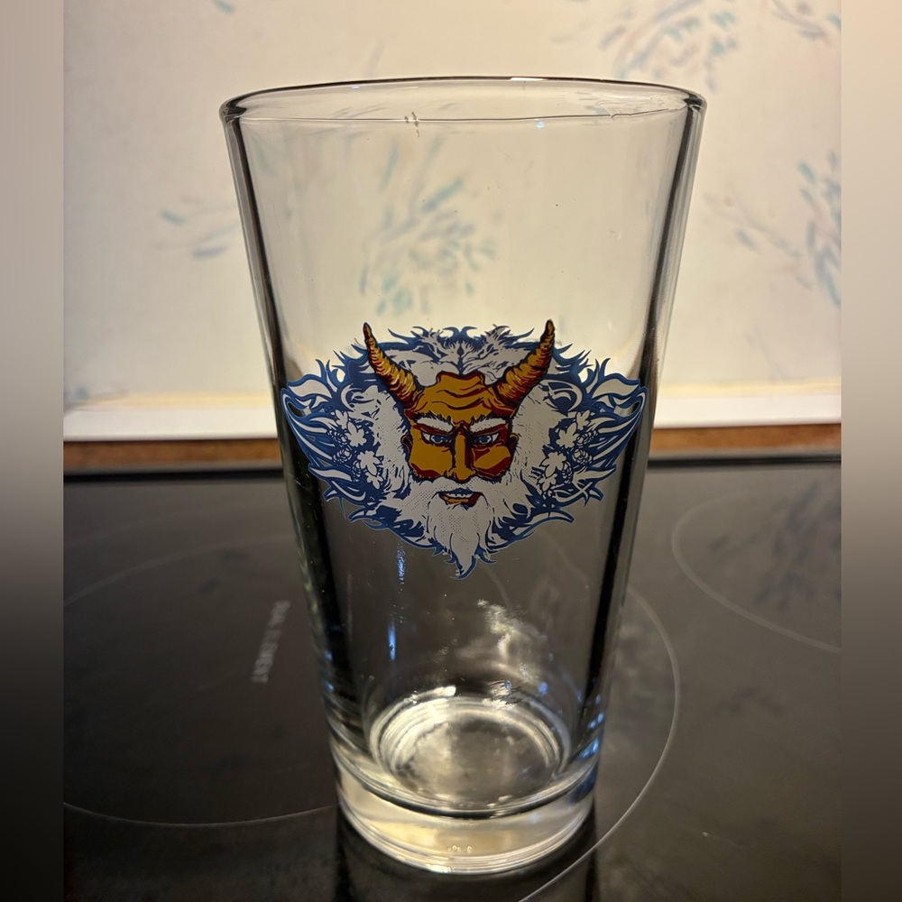 Decorative Glass with Blue and Yellow Design 3/$10